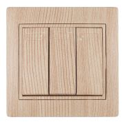 Выключатель Intro Plano 1-106-11 тройной, 10А-250В, IP20, СУ, сосна