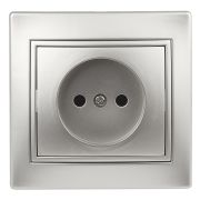 Розетка Intro Plano 1-201-03 без заземления 2P 16А-250В IP20 СУ алюминий