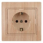 Розетка Intro Plano 1-202-11 с заземлением 2P+E Schuko 16А-250В IP20 СУ сосна