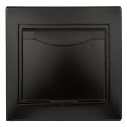 Розетка Intro Plano 1-203-05 с заземлением 2P+E Schuko с крышкой 16А-250В IP20 СУ антрацит