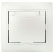 Розетка Intro Plano 1-203-06 с заземлением 2P+E Schuko с крышкой 16А-250В IP20 СУ перламутр