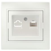 Розетка Intro Plano 1-303-06 информационная RJ45 IP20 СУ перламутр