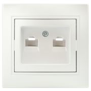 Розетка Intro Plano 1-304-06 информационная двойная 2xRJ45 IP20 СУ перламутр