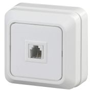 Розетка Intro Quadro 2-302-01 телефонная RJ11, IP20, ОУ, белый