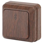 Переключатель Intro Quadro 2-103-10 одноклавишный 10А-250В, IP20, ОУ, венге