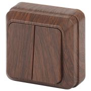 Выключатель Intro Quadro 2-104-10 двухклавишный 10А-250В, IP20, ОУ, венге