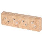 Розетка Intro Quadro 2-207-11 без заземления четырехместная 4х2P, 16А-250В, IP20, ОУ, сосна