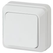 Выключатель Intro Quadro 2Э-101-01 одноклавишный 10А-250В, IP20, ОУ, без монтажной пластины, белый