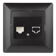 Розетка Intro Solo 4-302-05 телефонная RJ11, СУ, антрацит