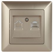 Розетка Intro Solo 4-303-04 информационная RJ45, СУ, шампань