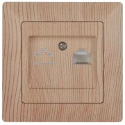 Розетка Intro Solo 4-303-11 информационная RJ45, СУ, сосна