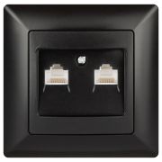 Розетка Intro Solo 4-304-05 информационная 2хRJ45, СУ, антрацит