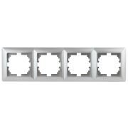 Рамка для розеток и выключателей Intro Solo 4-504-03 на 4 поста, СУ, алюминий