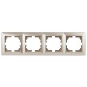 Рамка для розеток и выключателей Intro Solo 4-504-04 на 4 поста, СУ, шампань