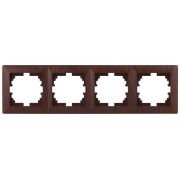 Рамка для розеток и выключателей Intro Solo 4-504-10 на 4 поста, СУ, венге