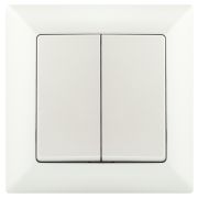 Выключатель Intro Solo 4-104-06 двухклавишный 10А-250В, IP20, СУ, перламутр