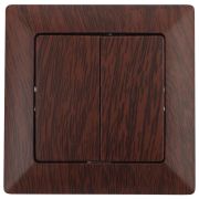 Выключатель Intro Solo 4-104-10 двухклавишный 10А-250В, IP20, СУ, венге