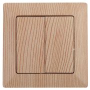 Выключатель Intro Solo 4-104-11 двухклавишный 10А-250В, IP20, СУ, сосна