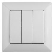 Выключатель Intro Solo 4-106-01 трехклавишный 10А-250В, IP20, СУ, белый