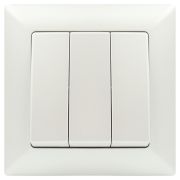 Выключатель Intro Solo 4-106-06 трехклавишный 10А-250В, IP20, СУ, перламутр