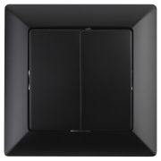 Переключатель Intro Solo 4-107-05 двухклавишный, 10А-250В, IP20, СУ, антрацит