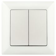 Переключатель Intro Solo 4-107-06 двухклавишный, 10А-250В, IP20, СУ, перламутр