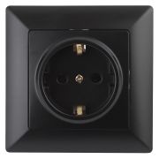 Розетка Intro Solo 4-202-05 с заземлением 2P+E Schuko 16А-250В IP20 СУ антрацит