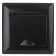 Розетка Intro Solo 4-203-05 с заземлением 2P+E Schuko с крышкой 16А-250В IP20 СУ антрацит