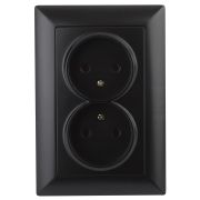Розетка Intro Solo 4-204-05 без заземления двойная 16А-250В IP20 СУ антрацит
