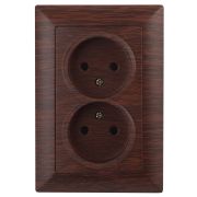 Розетка Intro Solo 4-204-10 без заземления двойная 16А-250В IP20 СУ венге