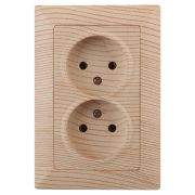 Розетка Intro Solo 4-204-11 без заземления двойная 2х2P 16А-250В IP20 СУ сосна