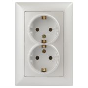 Розетка Intro Solo 4-205-06 с заземлением двойная 2X2P+E Schuko 16А-250В IP20 СУ антрацит