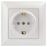 Розетка Intro Solo 4-206-06 с заземлением 2P+E Schuko со шторками 16А-250В IP20 СУ перламутр