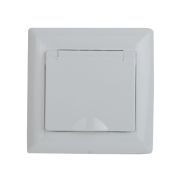 Розетка Intro Solo 4-207-01 с заземлением 2P+E Schuko с крышкой шторками 16А-250В IP20 СУ белый