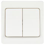 Выключатель Intro Style 7-104-01 двойной, 10А-250В, IP20, СУ, белый