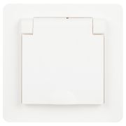 Розетка Intro Style 7-203-01 с заземлением 2P+E Schuko с крышкой, 16А-250В, IP20, СУ, белый