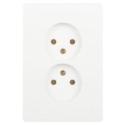 Розетка Intro Style 7-204-01 двойная без заземления 2х2P, 16А-250В, IP20, СУ, белый