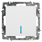 Выключатель Intro Accent 6-102-01 с подсветкой, 10А-250В, IP20, СУ, AL/CU, белый