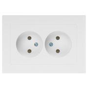 Розетка Intro Accent 6-204-01 2х2P, 16А-250В, IP20, СУ, AL/CU, белый