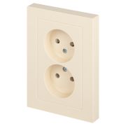 Розетка Intro Accent 6-204-02 2х2P, 16А-250В, IP20, СУ, AL/CU, слоновая кость