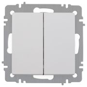 Выключатель Intro Accent 6-104-01 двойной, 10А-250В, IP20, СУ, AL/CU, белый