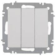 Выключатель Intro Accent 6-106-01 тройной, 10А-250В, IP20, СУ, AL/CU, белый