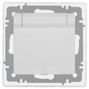 Розетка Intro Accent 6-209-01 , 2P+E Schuko с крышкой штор., 16А-250В, IP44, СУ, AL/CU, белый
