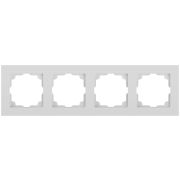 Рамка для розеток и выключателей Intro Accent 6-504-01 на 4 поста, СУ, белый