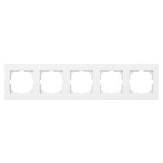 Рамка для розеток и выключателей Intro Accent 6-505-01 на 5 постов, СУ, белый