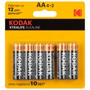 Батарейки Kodak LR6-4+2BL XTRALIFE Alkaline (72/288)