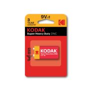 Батарейки Kodak 6F22-1BL SUPER HEAVY DUTY Zinc [K9VHZ-1B] (10/50/9900)