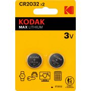 Батарейки Kodak CR2032-2BL MAX Lithium (60/240/43200)