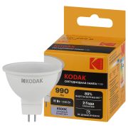 Лампа светодиодная Kodak LED KODAK MR16-11W-865-GU5.3 GU5.3 11Вт софит холодный дневной свет