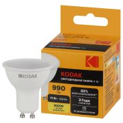 Лампа светодиодная Kodak LED KODAK MR16-11W-830-GU10 GU10 11Вт софит теплый белый свет